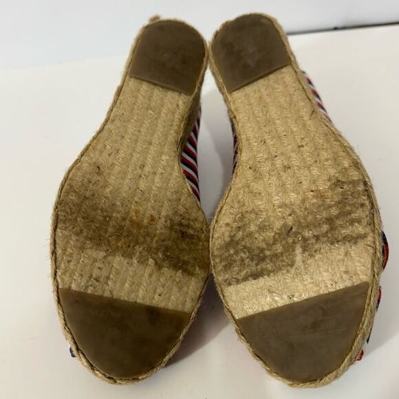 Adrienne Vittadini Bailee Wedge White, Blue, Red | Women Size 9 - Picture 10 of 12